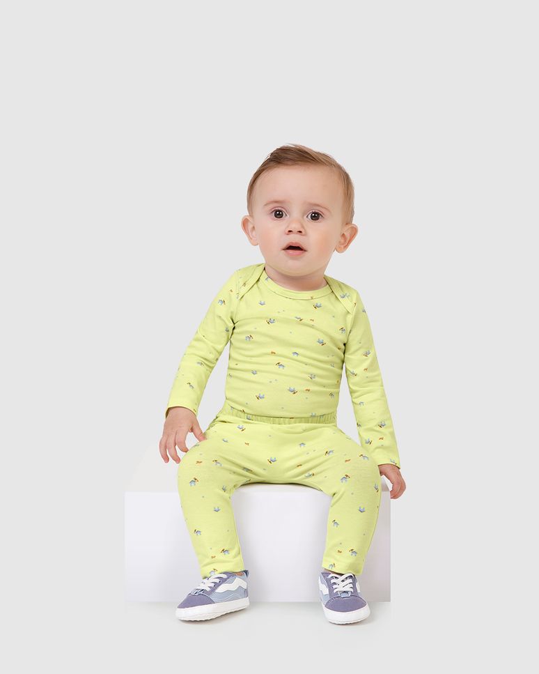 Body Bebê Unissex Manga Longa Estampa Casas Em Algodão Malwee Kids