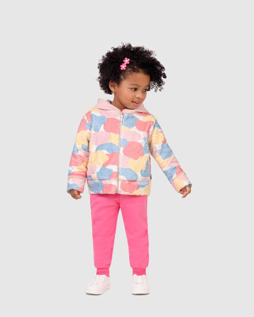 Jaqueta Infantil Unissex Estampa Camuflada Em Pelúcia Malwee Kids