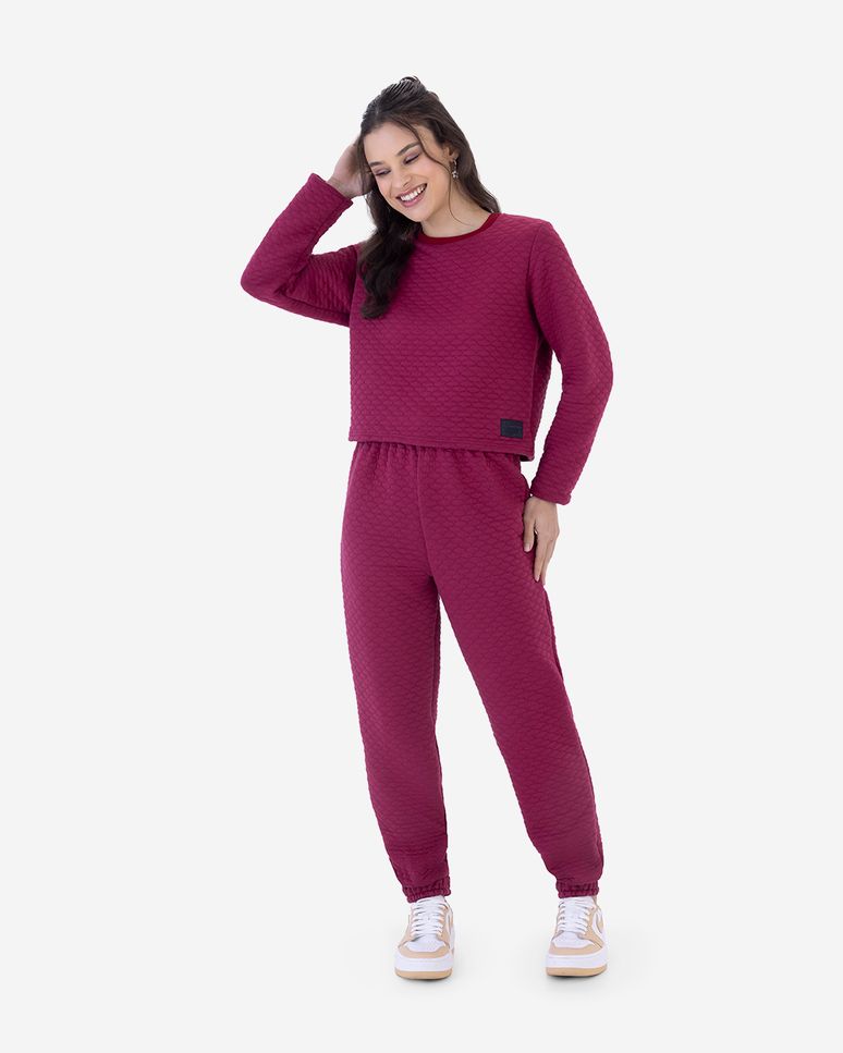 Conjunto Menina Blusa E Calça Em Malha Matelassê Malwee Kids