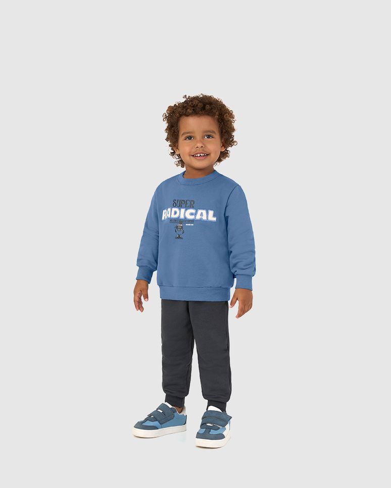 Conjunto Infantil Menino Super Radical Em Moletom Flanelado Malwee Kids