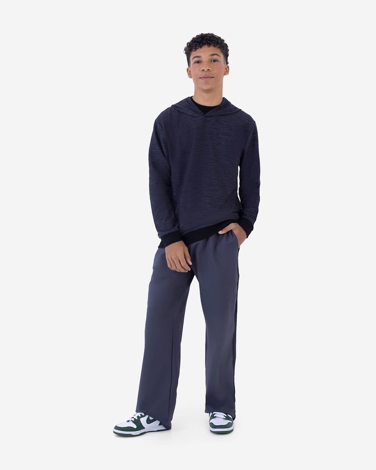 Calça Menino Reta Em Malha Poliéster Malwee Kids