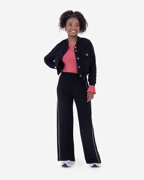Calça Menina Wide Leg Em Moletinho De Viscose Malwee Kids