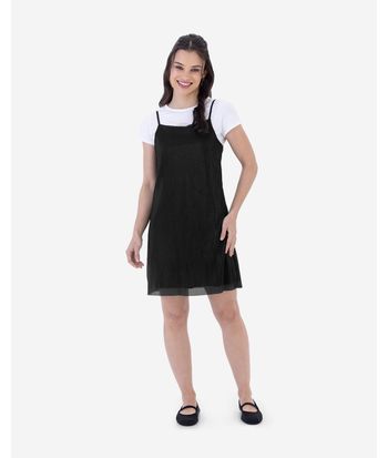 Vestido Menina Alça Fina Em Tecido Plissado Malwee Kids