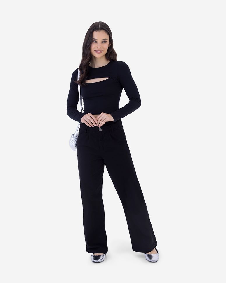 Blusa Menina Manga Longa Decote Detalhe Vazado Em Algodão Malwee Kids