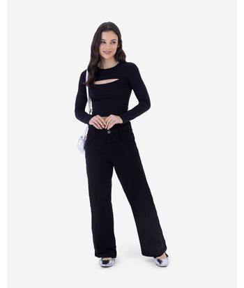 Blusa Menina Manga Longa Decote Detalhe Vazado Em Algodão Malwee Kids