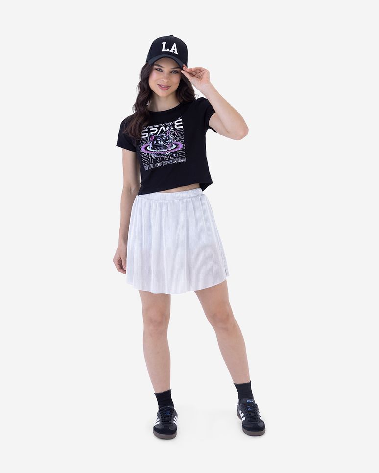 Blusa Menina Justa Space Em Algodão Malwee Kids