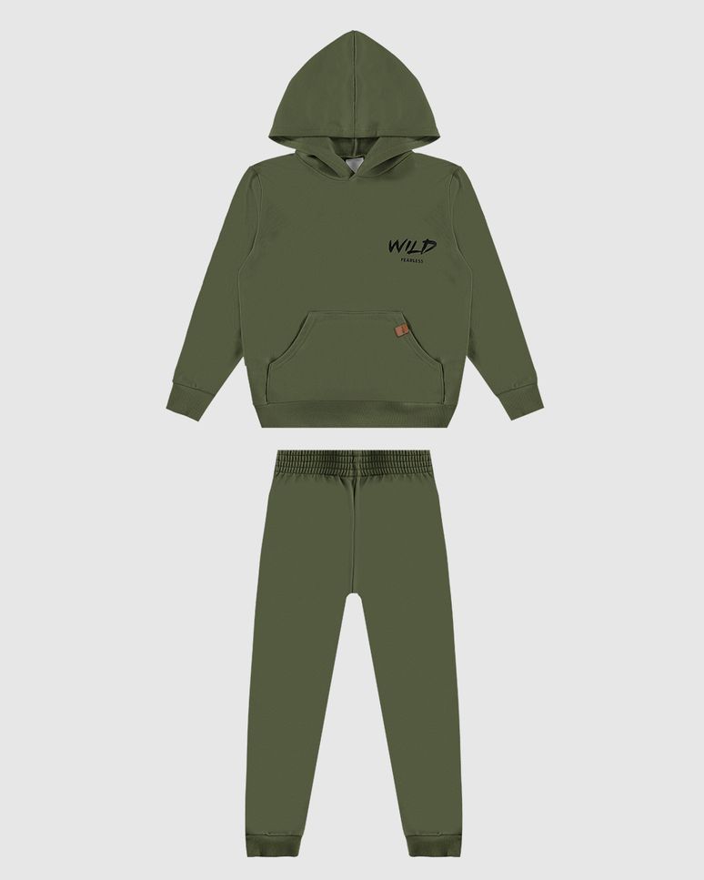 Conjunto Infantil Menino Estampa Wild Em Moletom Flanelado Malwee Kids