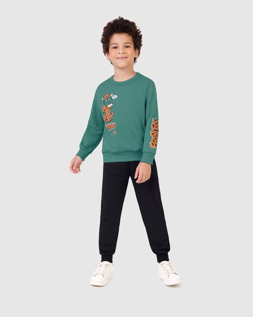 Conjunto Infantil Menino Blusão Here To Stay Em Moletom Malwee Kids