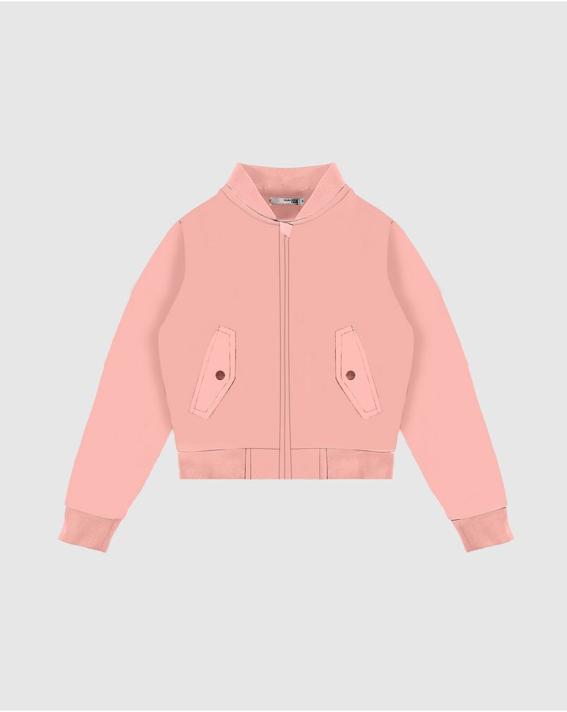 Jaqueta Infantil Menina Bomber Bolso Lateral Em Nylon Malwee Kids