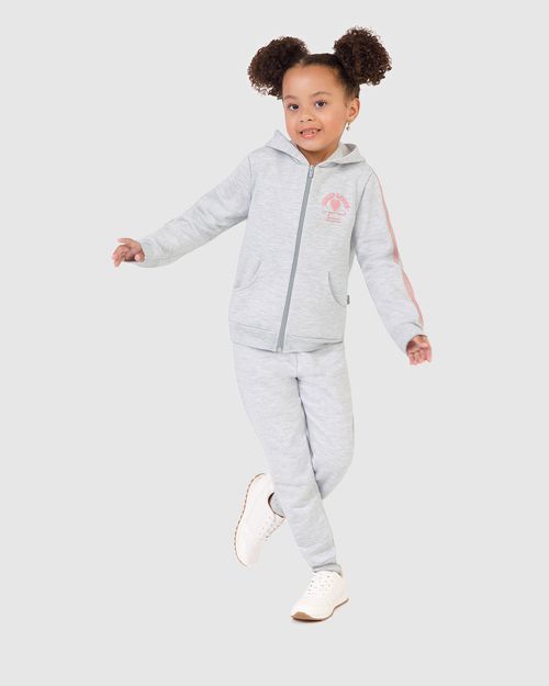 Conjunto Infantil Menina Jaqueta Estampa HD Em Moletom Flanelado Malwee Kids