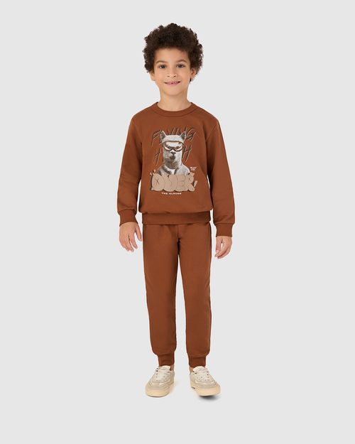 Conjunto Infantil Menino Calça Jogger Em Moletom Flanelado Malwee Kids