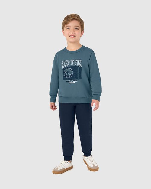Conjunto Infantil Menino Blusão E Calça Jogger Moletom Flanelado Malwee Kids