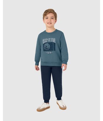 Conjunto Infantil Menino Blusão E Calça Jogger Moletom Flanelado Malwee Kids