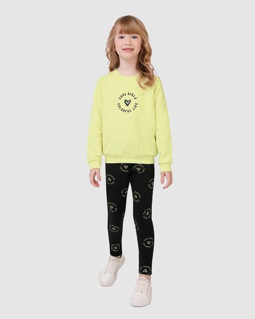Conjunto Infantil Menina Colorful Life Em Moletom Flanelado Malwee Kids