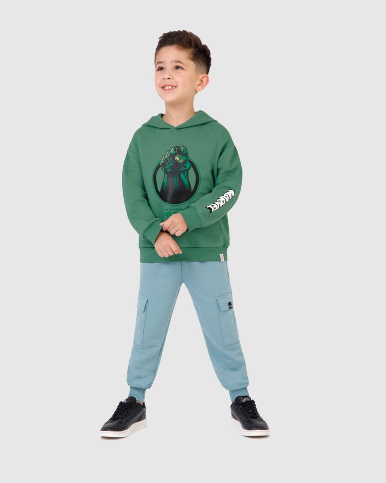 Blusão Infantil Menino Com Capuz Avengers Em Moletom Flanelado Malwee Kids