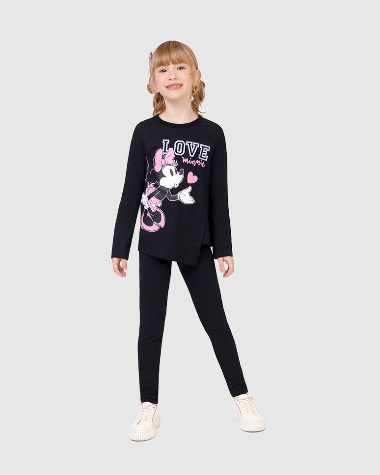 Conjunto Infantil Menina Blusa Minnie Mouse Disney Em Algodão Malwee Kids