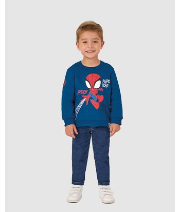 Blusão Infantil Menino Homem-Aranha Super Hero Moletom Flanelado Malwee Kids