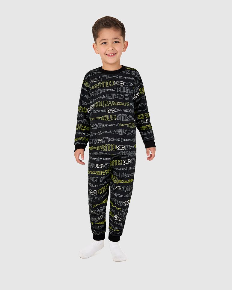 Pijama Longo Infantil Menino Em Malha Algodão Malwee Kids