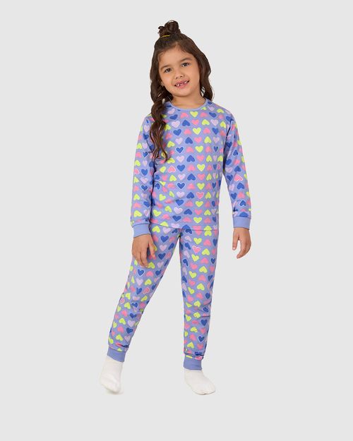 Pijama Longo Infantil Menina Estampado Em Algodão Malwee Kids
