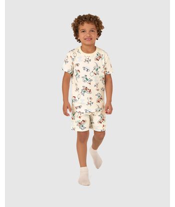 Pijama Curto Infantil Menino Estampa Brilha No Escuro Em Algodão Malwee Kids