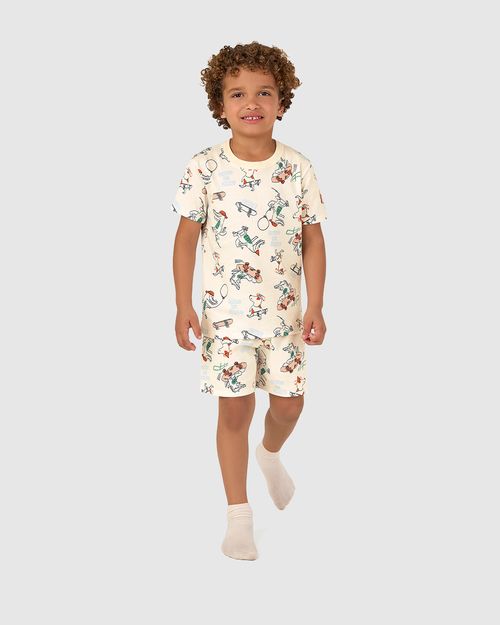 Pijama Infantil Menino Estampa Brilha No Escuro Em Algodão Malwee Kids