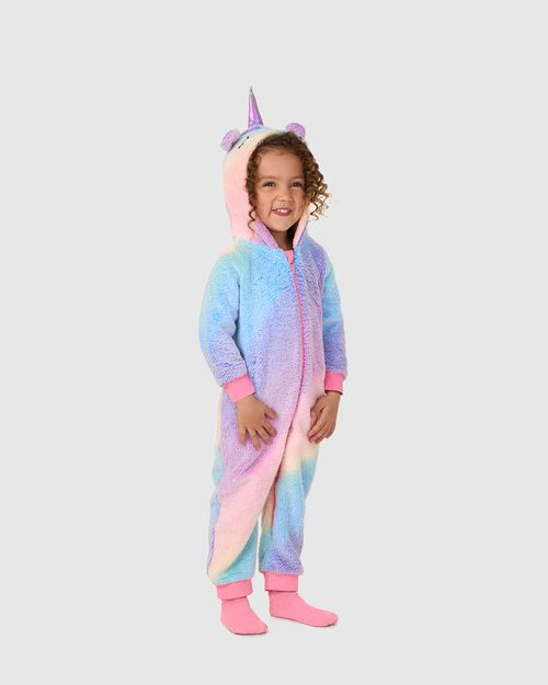 Pijama Macacão Infantil Menina Com Aplique Interativo Em Fleece Malwee Kids