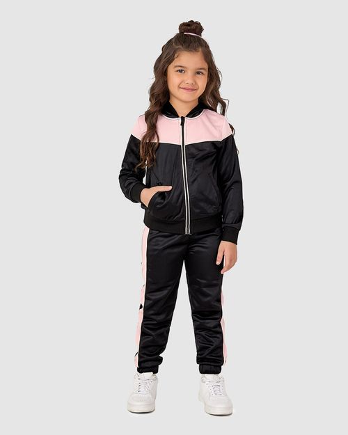 Conjunto Infantil Menina Jaqueta E Calça Em Malha Esportiva Malwee Kids