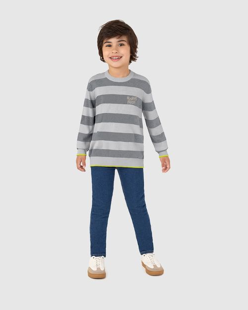 Blusão Infantil Menino Listrado Em Tricô Malwee Kids
