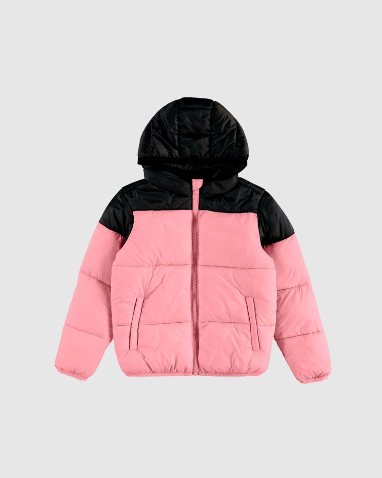 Jaqueta Infantil Menina Puffer Com Capuz Em Tafetá Malwee Kids