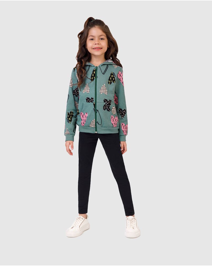 Jaqueta Infantil Menina Estampada Em Moletom Flanelado Malwee Kids