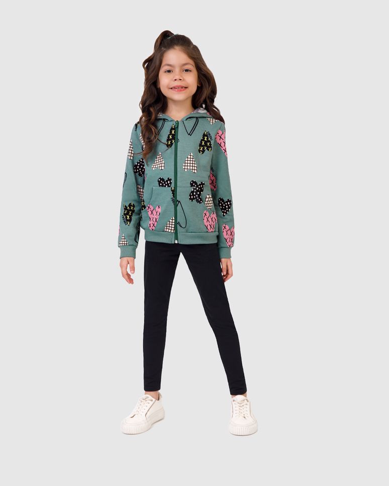 Jaqueta Infantil Menina Estampada Em Moletom Flanelado Malwee Kids