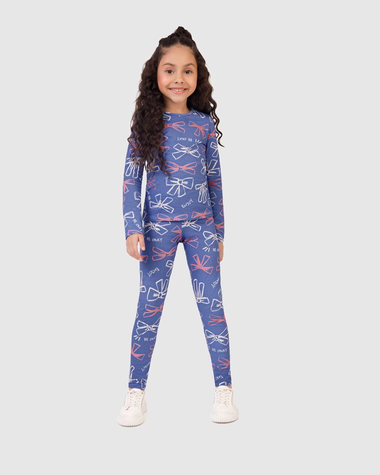 Calça Legging Infantil Estampada Em Algodão Malwee Kids