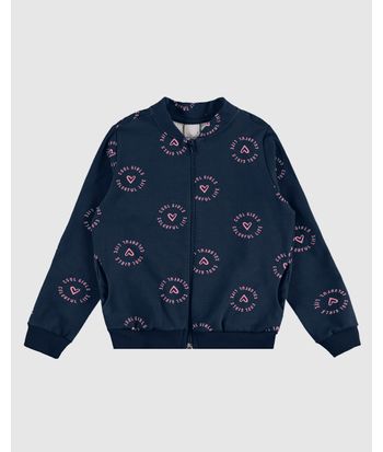 Jaqueta Infantil Menina Estampada Em Moletom Stretch Flanelado Malwee Kids