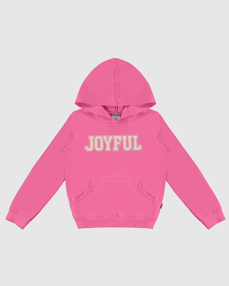 Blusão Infantil Menina Joyful Com Capuz Em Moletom Flanelado Malwee Kids