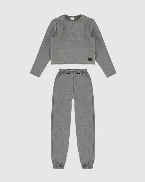 Conjunto Menina Blusa E Calça Em Malha Matelassê Malwee Kids