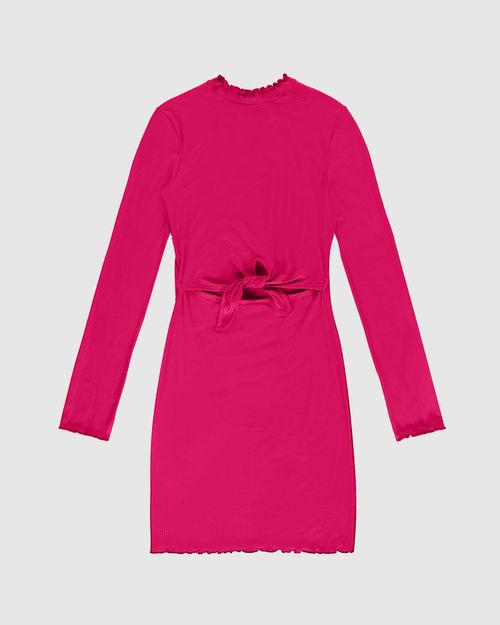 Vestido Menina Detalhe Amarração Em Malha Viscose Canelada Malwee Kids