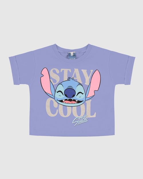 Camiseta Infantil Menina Stitch Disney Em Algodão Malwee Kids