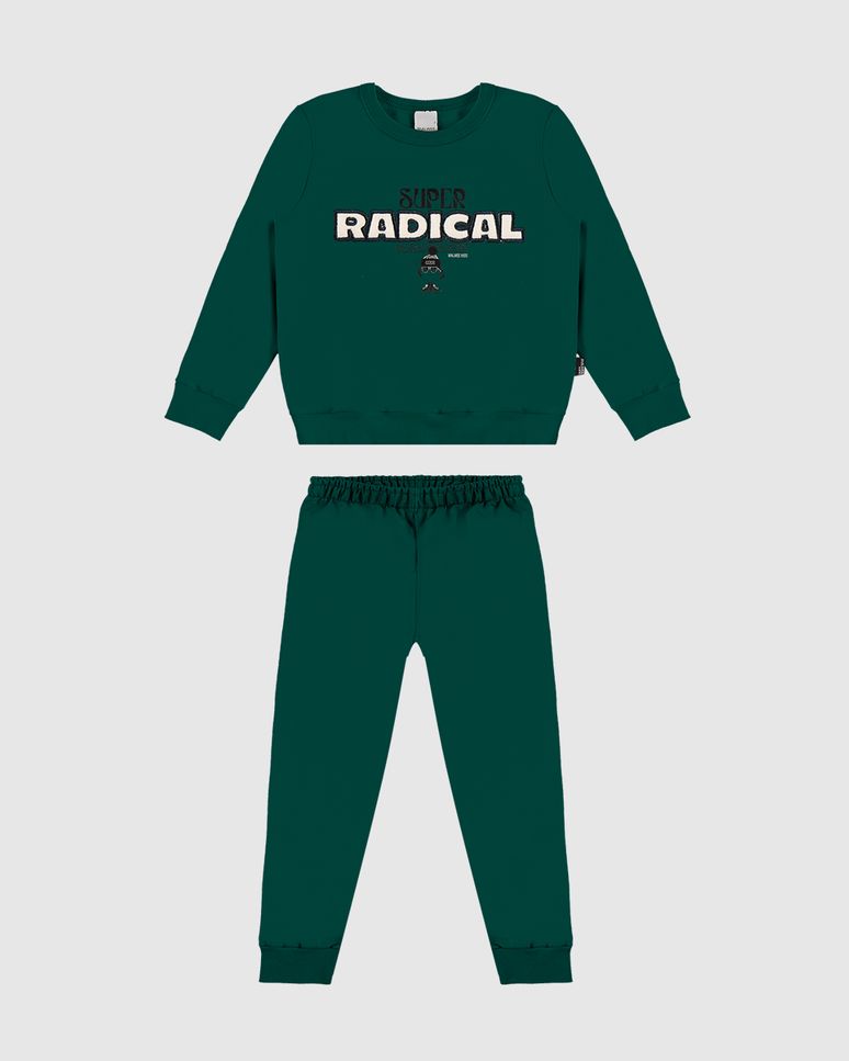 Conjunto Infantil Menino Super Radical Em Moletom Flanelado Malwee Kids