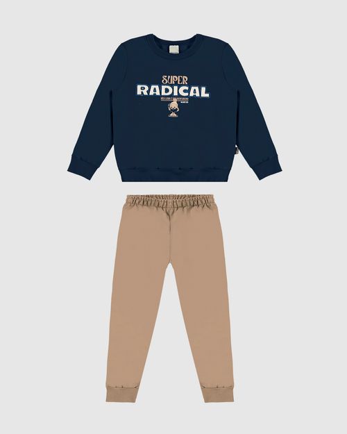 Conjunto Infantil Menino Super Radical Em Moletom Flanelado Malwee Kids