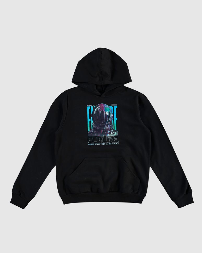 Blusão Oversized Menino Com Capuz Em Moletom Flanelado Malwee Kids