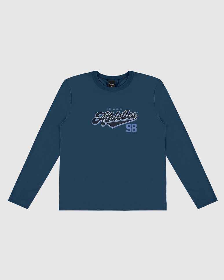 Camiseta Menino Manga Longa Los Angeles Athletics Em Algodão Malwee Kids
