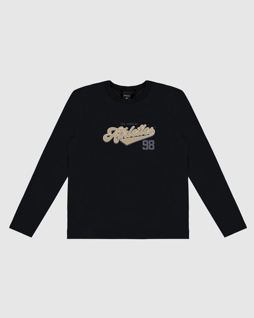 Camiseta Menino Manga Longa Los Angeles Athletics Em Algodão Malwee Kids