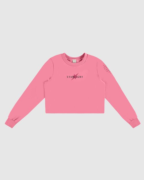 Blusão Cropped Menina Starlight Em Moletom Flanelado Malwee Kids