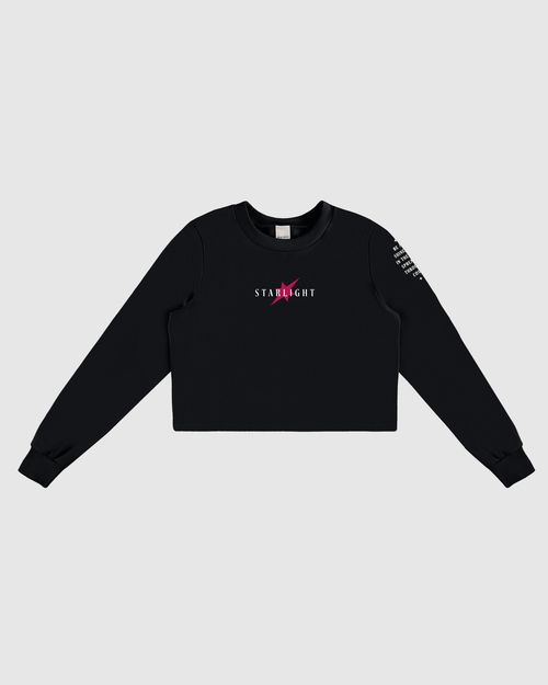 Blusão Cropped Menina Starlight Em Moletom Flanelado Malwee Kids