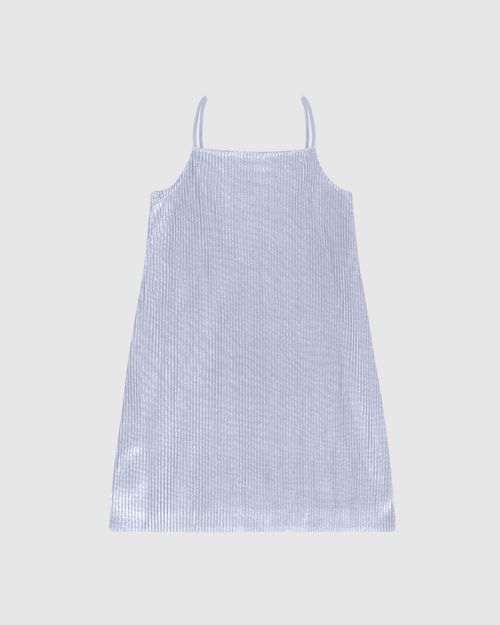 Vestido Menina Alça Fina Em Tecido Plissado Malwee Kids
