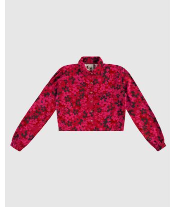 Camisa Menina Cropped Estampa Floral Em Viscose Malwee Kids