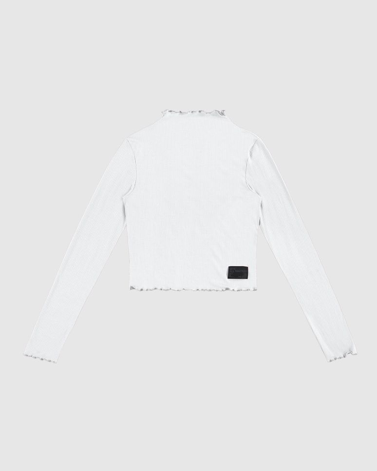 Blusa Menina Manga Longa Gola Alta Em Malha Viscose Canelada Malwee Kids