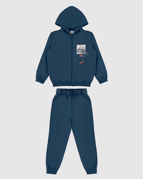 Conjunto Longo Infantil Menino Em Moletom Flanelado Malwee Kids