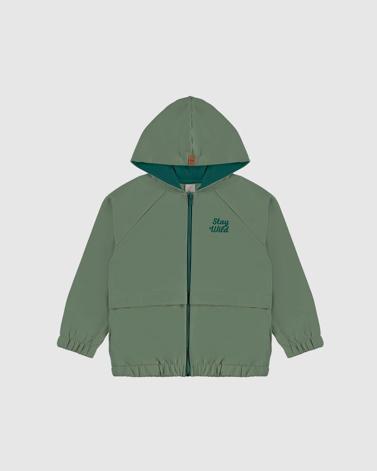 Jaqueta Infantil Menino Parka Com Capuz Em Moletom Flanelado Malwee Kids
