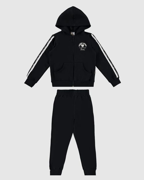 Conjunto Infantil Menina Jaqueta Estampa HD Em Moletom Flanelado Malwee Kids